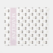 Personalisierter Shih Tzu (schwarz & weiß) Tan & W Fleecedecke (Vorderseite (Horizontal))