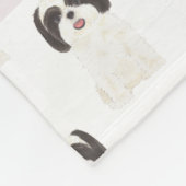 Personalisierter Shih Tzu (schwarz & weiß) Tan & W Fleecedecke (Ecke)