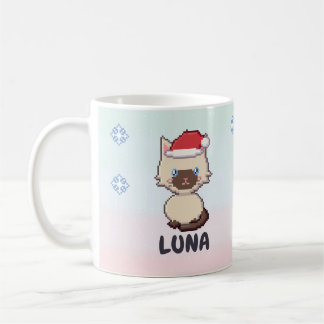 Personalisierter Siamkatze-Weihnachtsbecher Kaffeetasse