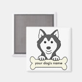Personalisierter sibirischer Husky Magnet (Vorderseite/Rückseite)