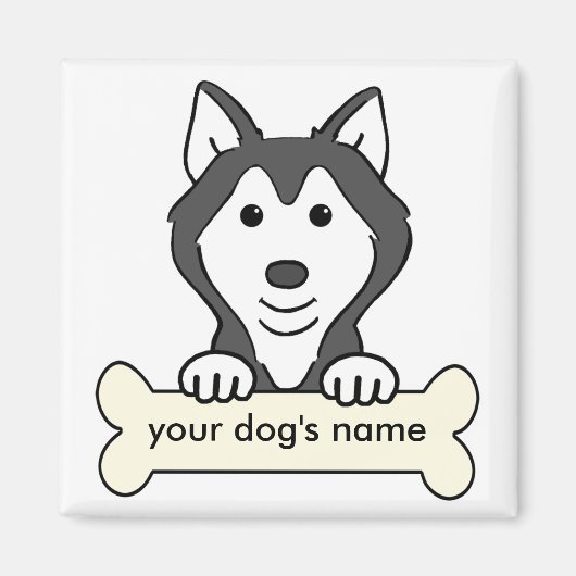 Personalisierter sibirischer Husky Magnet (Vorne)
