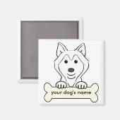 Personalisierter sibirischer Husky Magnet (Vorderseite/Rückseite)