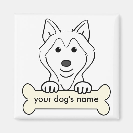 Personalisierter sibirischer Husky Magnet (Vorne)