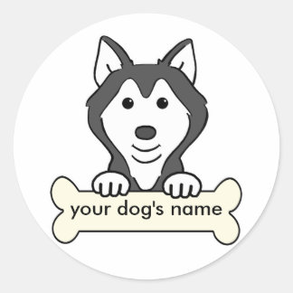 Personalisierter sibirischer Husky Runder Aufkleber