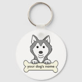 Personalisierter sibirischer Husky Schlüsselanhänger (Vorderseite)