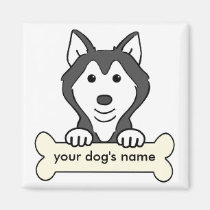 Personalisierter sibirischer Schlittenhund Magnet