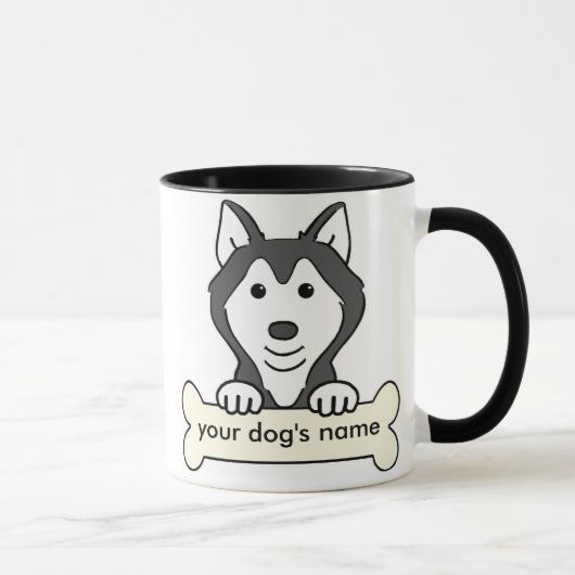 Personalisierter sibirischer Schlittenhund Tasse (Rechts)