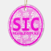 Personalisierter SIC Sea Isle City New Jersey NJ P Keramik Ornament (Links)