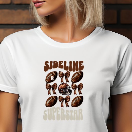 Personalisierter Sideline Superstar Mama Football T-Shirt