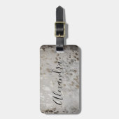 Personalisierter Silber-Cowhide-Tag Gepäckanhänger (Vorderseite vertikal)