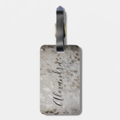 Personalisierter Silber-Cowhide-Tag Gepäckanhänger (Rückseite vertikal)