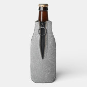 Personalisierter silber Glitzer Hochzeitsflasche c Flaschenkühler (Flasche Rückseite)