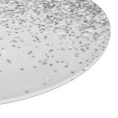 Personalisierter Silber-Glitzer Moderner Monogramm Schneidebrett (Ecke)