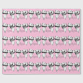 Personalisierter Silberboje-Lichtrosa Geschenkpapier (Flach)