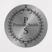 Personalisierter silberfarbener Kleber auf den Bek Etiketten (Design 2)