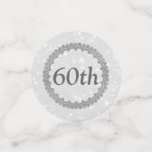 Personalisierter Silbergrau 60. Geburtstag Konfetti (Klein Vorderseite)