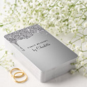 Personalisierter Silbergrauer Glitzer Drop (Imitat Spielkarten (Insitu (Hochzeit))