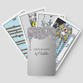 Personalisierter Silbergrauer Glitzer Drop (Imitat Spielkarten (Rückseite)