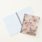 Personalisierter silberner Glitter-Schneeflocke Notizblock (Innenseite)