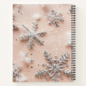 Personalisierter silberner Glitter-Schneeflocke Notizblock (Rückseite)