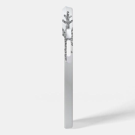 Personalisierter Silberner Glitzer Schneeflocken a Case-Mate iPhone Hülle (Rückseite / Links)