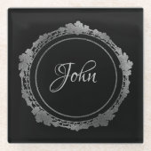 Personalisierter silberner Untersetzer (Vorderseite)
