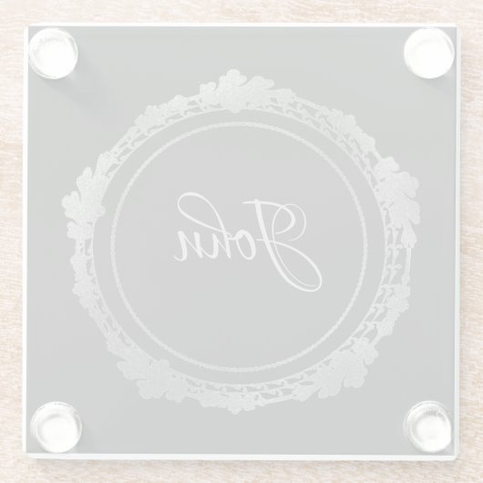 Personalisierter silberner Untersetzer (Rückseite)
