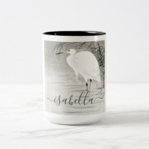 Personalisierter Silberreiher Küsten Vogel