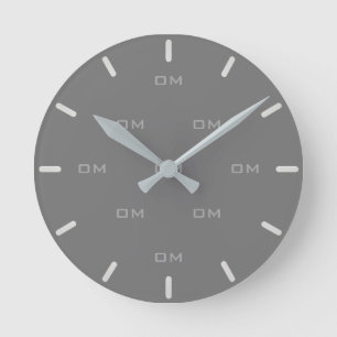Personalisierter Silberstaub und Grau Runde Wanduhr