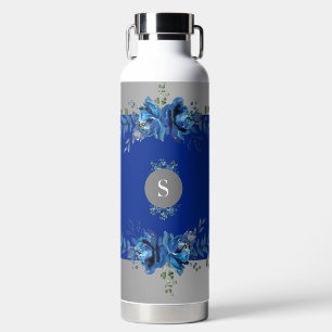 Personalisierter Silberstreifen: Cobalt Blue Trinkflasche