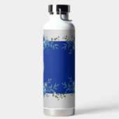 Personalisierter Silberstreifen: Cobalt Blue Trinkflasche (links)