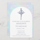 Personalisierter Silver Ballerina Ballerina Ballet Einladung (Vorne/Hinten)