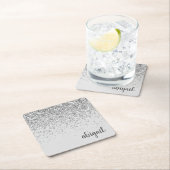 Personalisierter Silver Girl Glitzer Sparkone Mode Rechteckiger Pappuntersetzer (Vor Ort)
