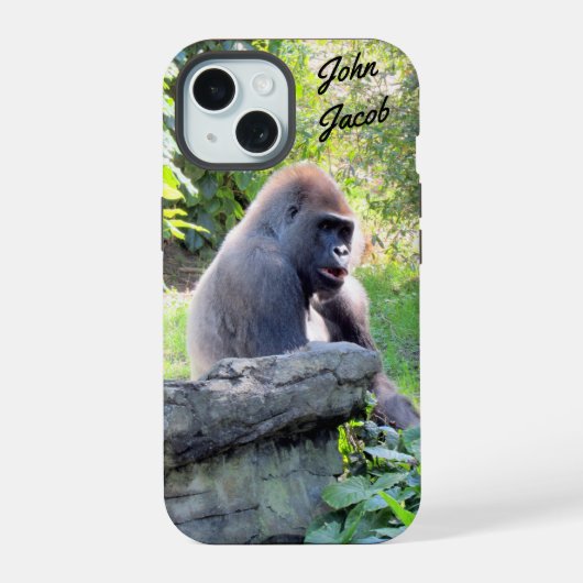 Personalisierter Silverback Gorilla Phone Case iPhone 15 Hülle (Rückseite)
