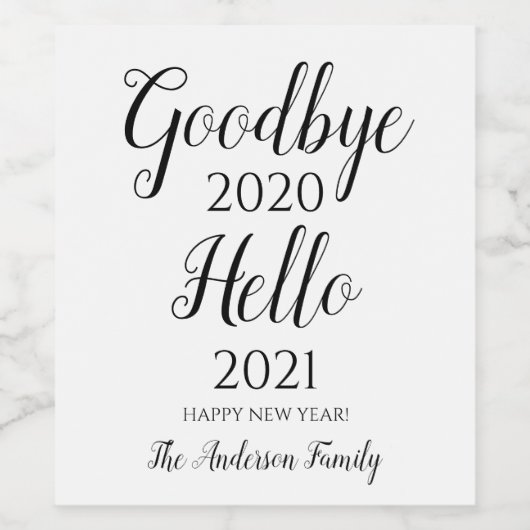 Personalisierter Silvester Weinetikett (Einzelnes Label)