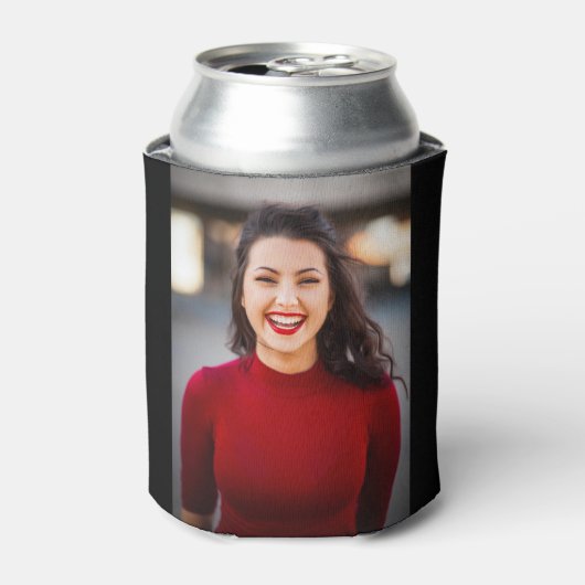 Personalisierter Single Foto Bierflasche Cooler Flaschenkühler (Kanne Vorderseite)