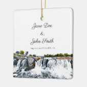 Personalisierter Sioux Falls Wasserfall Keramikornament (Links)