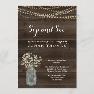 Personalisierter Sip und Siehe Einladung - Rustika