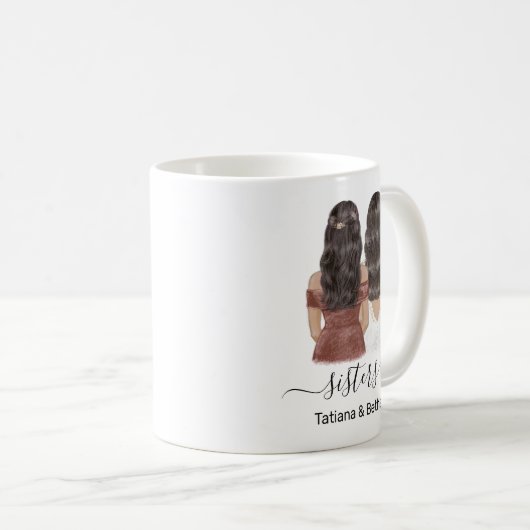 Personalisierter Sistername Kaffee Tasse (VorderseiteRechts)