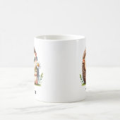 Personalisierter Sitting-Igel mit Blume Kaffeetasse (Mittel)