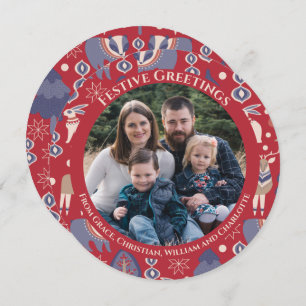 Personalisierter Skandinavier Nordischer Wald Feiertagskarte