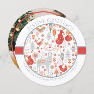 Personalisierter Skandinavier Nordischer Wald Feiertagskarte