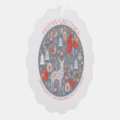 Personalisierter Skandinavier Nordischer Wald Ornament Karte (Rechts)