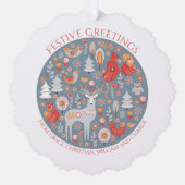 Personalisierter Skandinavier Nordischer Wald Ornament Karte (Vorderseite)