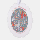 Personalisierter Skandinavier Nordischer Wald Ornament Karte (Links)