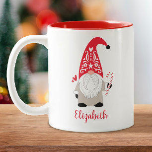 Personalisierter skandinavischer Weihnachtsgenom Zweifarbige Tasse