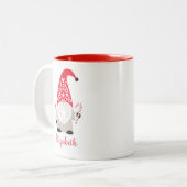 Personalisierter skandinavischer Weihnachtsgenom Zweifarbige Tasse (Vorderseite Links)