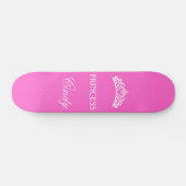 Personalisierter Skate der Prinzessin in Rosa mit Skateboard (Horizontal)
