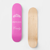 Personalisierter Skate der Prinzessin in Rosa mit Skateboard (Vorderseite)
