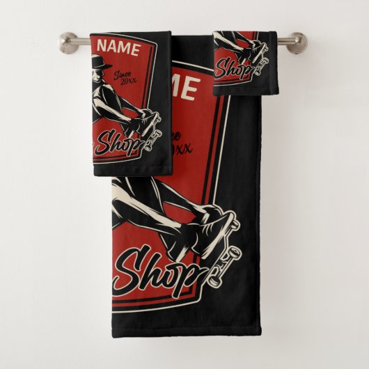 Personalisierter Skate Shop Schnupperklettern Skat Badhandtuch Set (Insitu)
